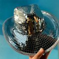 thumbnail image 2 of Sombrero de vaquero con purpurina para discoteca, sombrero de bola de discoteca con lentejuelas brillantes para DJ, fiesta de Bar, escenario, decoraciones de cumpleaños, 2 of 4