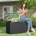 thumbnail image 3 of BiFanuo 31 Gallon Lockable Resin Outdoor Storage Bin, Weatherproof Deck Box for Patio Furniture Cushions, 3 of 8