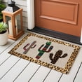 thumbnail image 5 of 2x3 Washable Entryway Rug, Mexico Cactus Non-Slip Area Rug for Front Door Kitchen Bathroom, Leopard Print Background Indoor Floor Mat for Home Decor, 5 of 9