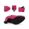 thumbnail image 2 of BLISSFUL STEP Round Toe Platform Block Heels Ankle Booties for Women Hot Pink 9, 2 of 6