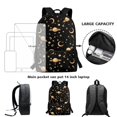 thumbnail image 4 of Jeiento Planet Backpack with Lunch Box for Boys 8-12 Elementary School Bag Moon Star Bookbag and Lunch Bag Pencil Case Set 3 In 1 Middle High School Back Packs Purse Travel Daypack Black, 4 of 7