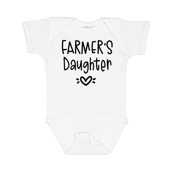 Inktastic Farmer's Daughter Heart Design Girls Baby Bodysuit