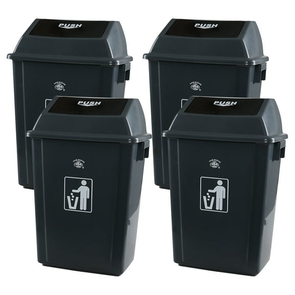 Afromy 4 Packs 16 Gallon Commercial Trash Can, Kitchen Waste Bin with Lid, Plastic Rectangular Recycling Bin, 30" H