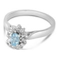 thumbnail image 3 of 10k White Gold Oval Aquamarine And Diamond Ring, 3 of 7