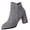 Gray, variant on Women's Ankle Boots with Side Zipper Pointed Toe Mid Block Heel Booties Casual Comfortable Booties Fall Winter Suede Short Boots