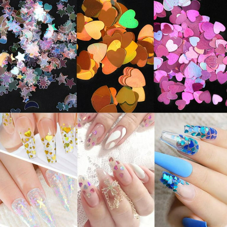 Stibadium 3D Nail Glitter Sequins Laser Butterfly Nail Art Accessories Holographic Butterfly Glitter for Nails Acrylic Decoration Nail Sparkle Glitter Manicure