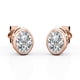 thumbnail image 1 of JeenMata Pendientes con Solitario de Moissanita Ovalada de 1 Quilate Engastado en Bisel y Baño de Oro Rosa de 18 K sobre Plata, 1 of 4