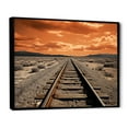 thumbnail image 2 of Designart "Minimalist Scenery Of Train Tracks" Train Floater Framed Canvas Wall Art, 2 of 5