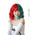 thumbnail image 2 of Perruques Rouges et Vertes Perruques Douces Cheveux Bouclés et Longueur d'Épaule Longues Perruques Synthétiques de Vacances Perruques Quotidiennes pour Filles. Grande Perruque Bouclée pour Femmes, 2 of 6