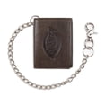 thumbnail image 1 of Wallet Dickies para hombre, triple pliegue, marrón con cadena, 1 of 6