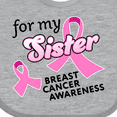 thumbnail image 4 of Inktastic For My Sister - Breast Cancer Awareness Boys or Girls Baby Bib, 4 of 4