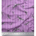 thumbnail image 1 of Soimoi Purple Velvet Fabric Stripe & Mosquito Insects Print Fabric by Yard 58 Inch Wide, 1 of 1