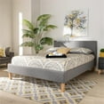 thumbnail image 6 of Allora Mid-Century Wood and Fabric King Platform Bed in Gray, 6 of 8