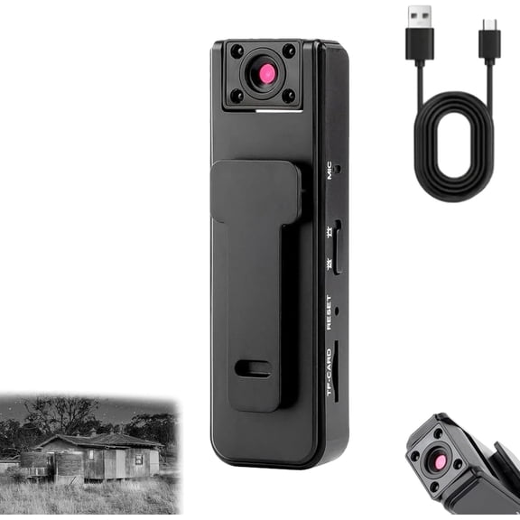 Ultra HD 2-in-1 Sports Video Recorder, 1080P Body Camera with Night Vision, 32G Storage, 5H Battery, Clip-On Wearable Action Cam