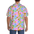 thumbnail image 3 of Yiaed Colorful Cow Skin Print Mens Casual Wrinkle Free Shirts Short Sleeve Button Down Summer Stretch Dress Shirt-X-Large, 3 of 5