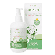 Organyc Baby Shampoo & Body Wash with Skin-Nurturing Cotton Seed Oil, Gentle Kids Body Wash, Naturally Formulated Baby Essentials, 8.5 fl oz