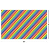 Way To Celebrate Rectangular Plastic Table Cover, 54 x 84 in, Multicolor Rainbow Striped, 1 Count