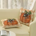 thumbnail image 4 of Fall Pillow Covers 18x18 Set of 2 Orange Pumpkin Leaf Buffalo Plaid Fall Decor Pillowcase Autumn Thanksgiving Decorative Outdoor Throw Pillow Covers Linen Farmhouse Cushion Case for Sofa Home, 4 of 6