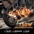 thumbnail image 5 of TST Electric Bike, 750W E-Mountain Bike, 48V/15AH Battery, Tested to UL2849 Standard by SGS, 20" Fat Tire Ebike, Class2, 20mph Cargo Ebikes, APP Control, 5 of 7