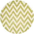 thumbnail image 2 of SAFAVIEH Cambridge Kaitlyn Zig Zag Stripes Wool Area Rug, Green/Ivory, 6' x 6' Round, 2 of 8