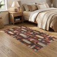 thumbnail image 2 of ODIKA 5'x7' Terracotta Geometric Retro Washable Area Rug Bold Mid Century Modern Design With Dynamic Shapes for Small Living Room, Bedroom, Easy Care, Non-Shedding, Pet Friendly, 2 of 7