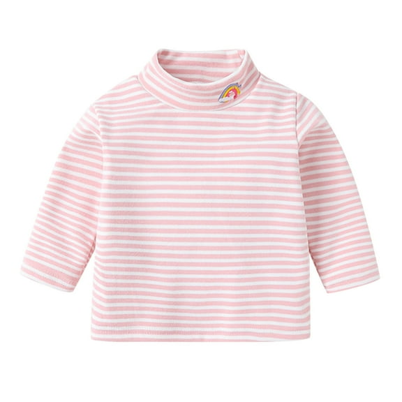 Kids Boys T Shirts Stripes Pink Long Sleeve Shirt Girls Crewneck Cotton Kids Sweatshirt Kids Shirts Girls 3-4 Years Cute Boy Girl Clothing