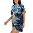 thumbnail image 2 of Lsque Vintage Starry Sky Shark Women's Short-Sleeved Pajama Set - 2 Piece Soft and Lightweight Sleepwear Set-X-Large, 2 of 9