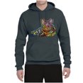 thumbnail image 3 of First We Still Your Heart Then Your Bed | Funny Neon Colorful Cat | Dean Russo Art Animal Lover Unisex Hoodie Sweatshirt, Charcoal, Small, 3 of 6