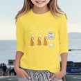 thumbnail image 2 of VNKIDY Boys Girls TShirts Unisex Kids Lightweight Cartoon Print Tees Three Quater Sleeve Crewneck Relaxed Fit Top For Casual Daily Wear Leisure Top Yellow 3-4 Years, 2 of 4