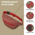 thumbnail image 5 of Fanny Pack Red Christmas Tree Pattern Waist Pack Bag,Running Cross Bag,Waterproof Large Fanny Packs for Women Men for Travel Running Hiking Cycling, 5 of 6