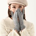 thumbnail image 4 of RV Guantes cálidos de invierno para mujer Manoplas para mensajes de texto con pantalla táctil para mujer Gris brillar  Electrónica, 4 of 4