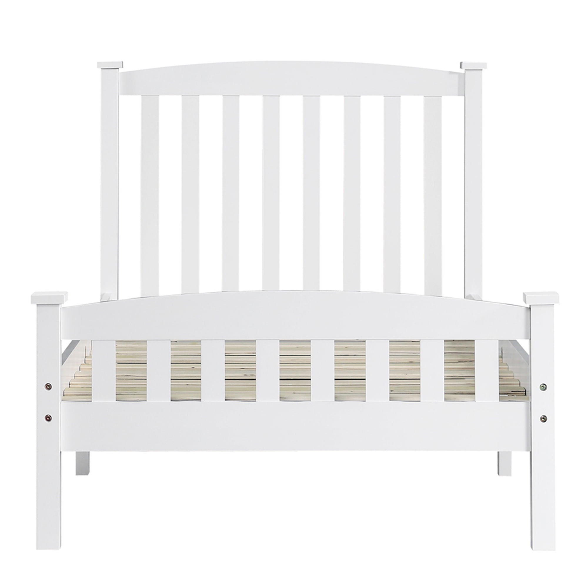 Kadyn Full Size Bed Frame with White Vertical Slat Headboard and Footboard, Solid Wood Platform Bed, Full Size Bed Frame Mattress Foundation with Wood Slat Support, Easy to Assemble, White Kadyn Full Size Bed Frame with White Vertical Slat Headboard and Footboard, Solid Wood Platform Bed, Full Size Bed Frame Mattress Foundation with Wood Slat Support, Easy to Assemble, White