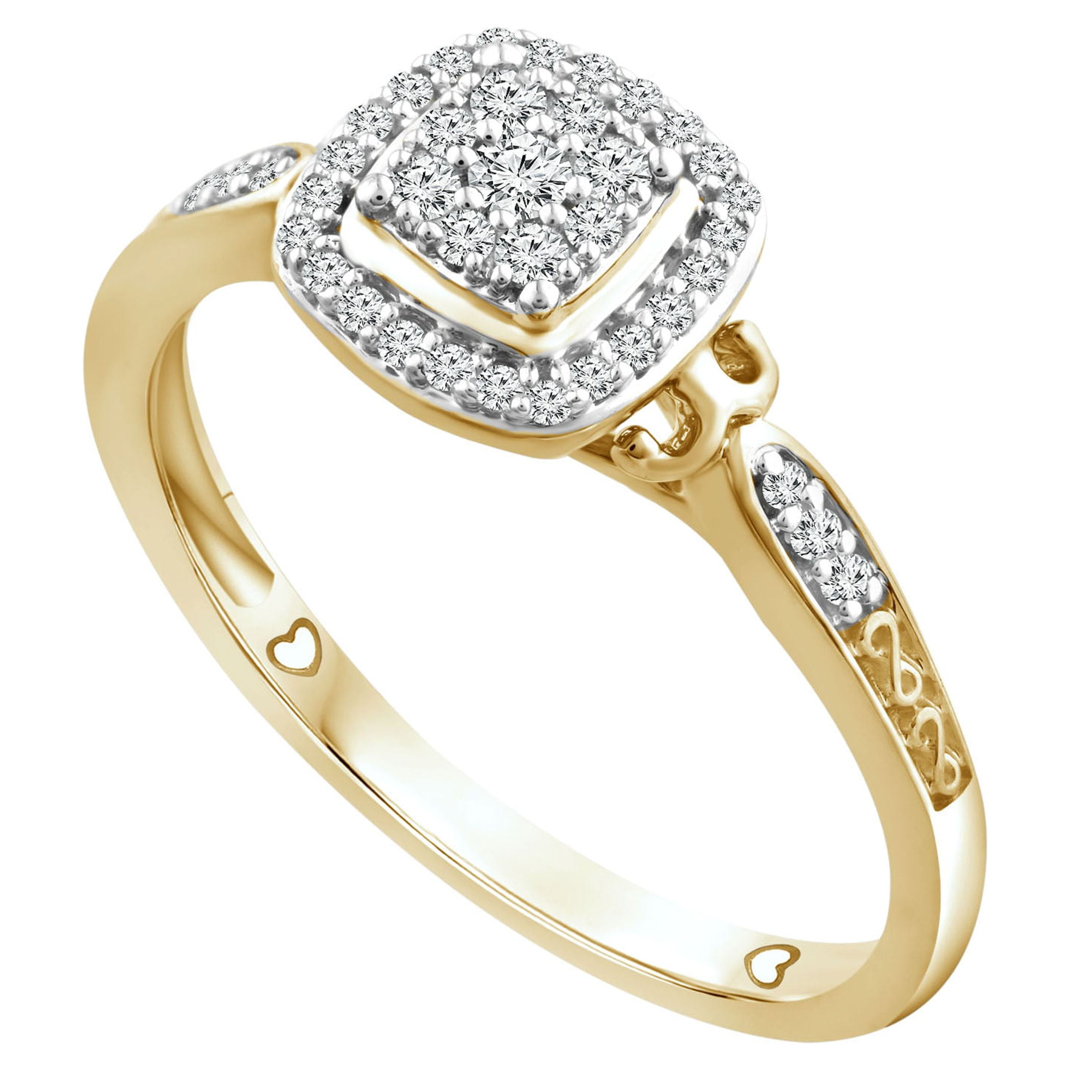 Color of Love 1/6 Carat T.W. Diamond Promise Ring in 10K Yellow Gold (I-J,I3)