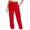 Red, variant on TOPUUTP Womens High Waisted Casual Elastic Waist Drawstring Twill Pants Straight Leg Lightweight Cotton Trousers with Pockets