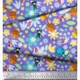 thumbnail image 2 of Soimoi Poly Georgette Fabric Floral,Bird & Animal Cartoon Printed Fabric 1 Yard 52 Inch Wide, 2 of 3