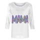 thumbnail image 4 of Elegante blusa de manga tres cuartos con cuello redondo retro para mujer con estampado de Pascua y manga tres cuartos OAVQHLG3B Store  lin121212, 4 of 4