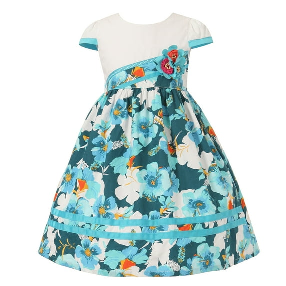 Richie House Girls' Morning Glories Dress RH0954