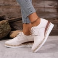 thumbnail image 5 of Miqool Women's Platform Wedge Heel Summer Casual Chic Pointed Toe Lace Up Thick Sole Rope Sole Dress Shoes, 5 of 9