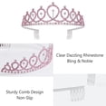 thumbnail image 3 of Birthday Crown and Sash for Women - Rose Gold Rhinestone Tiara Set and Sash for Decorations, 3 of 7