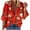Red, variant on Women's Button Down Shirts Fashion Floral Printed Nine-minute Sleeve Blouses Stand Collar Loose Long Sleeve Shirt Casual Beach Vacations Top Black M