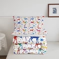 thumbnail image 4 of Christmas Snowflake Bedding Comforter Sets Christmas Bedding Reindeer Print Comforter Set for Teens Youth, Traditional Xmas Celebration Rainbow Deer Duvet Insert Bedroom Decor, Queen, 4 of 7