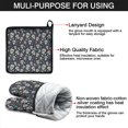 thumbnail image 7 of Navy Floral Skull Pattern Kitchen Oven Mitt and Pot Holder Sets 4 Pcs for Baking, Cooking and Grilling, Heat Resistant Up To 392 °F, 7 of 7