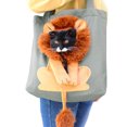 thumbnail image 2 of serony Pet Carrier Lion Breathable Drawstring Cat Dog Open Good Carrying Cartoon Canvas Transport Retractable Outgoing Travel Handbag Light green S, 2 of 9