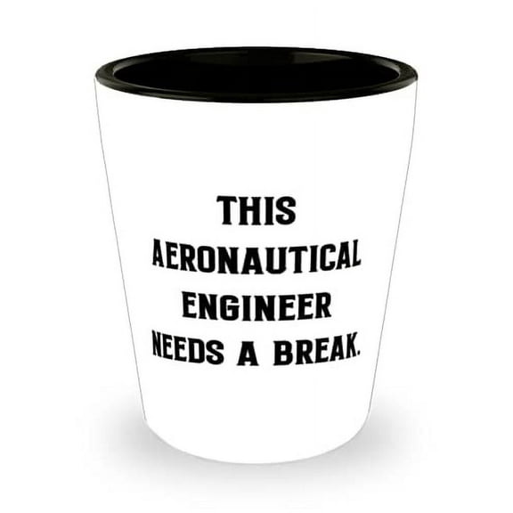 This Aeronautical Engineer Needs a Break. Shot Glass, Aeronautical engineer Ceramic Cup, Reusable For Aeronautical engineer