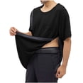 thumbnail image 2 of Mens Post-Surgery T Shirts with Pocket Short Sleeve Crewneck Tees Tops Casual Solid Color Open Side Button Breathable Basic Tshirts Shirt, 2 of 6