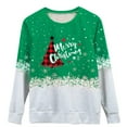 thumbnail image 5 of Mode Femme Col Rond Noël Manches Longues Hauts Blouse Pull Chandail en Molleton, 5 of 5