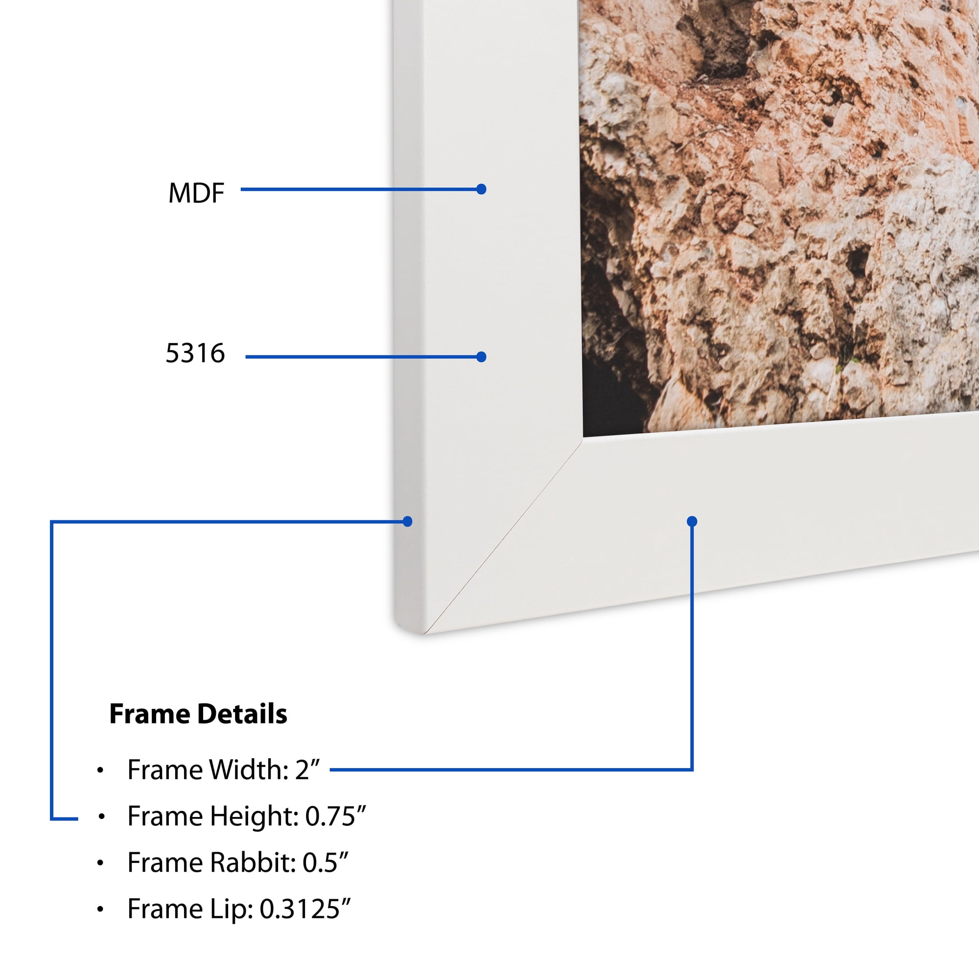 ArtToFrames 18" x 24" Alabaster Picture Frame, 18x24 inch Yellow MDF Poster Frame (WOM-5316),  Pack