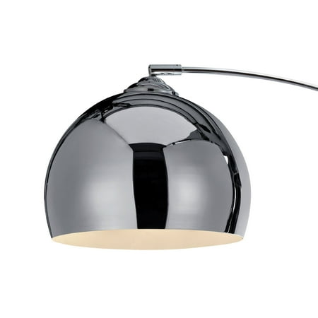 Hand Painted Lamp Base Versanora - Arquer Arc Floor Lamp with Chrome Finished Shade and White Marble Base ()