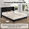 thumbnail image 6 of Frostbloom Full Size Velvet Upholstered Platform Bed Frame with Wingback Headboard, No Box Spring Needed, Black, 6 of 8