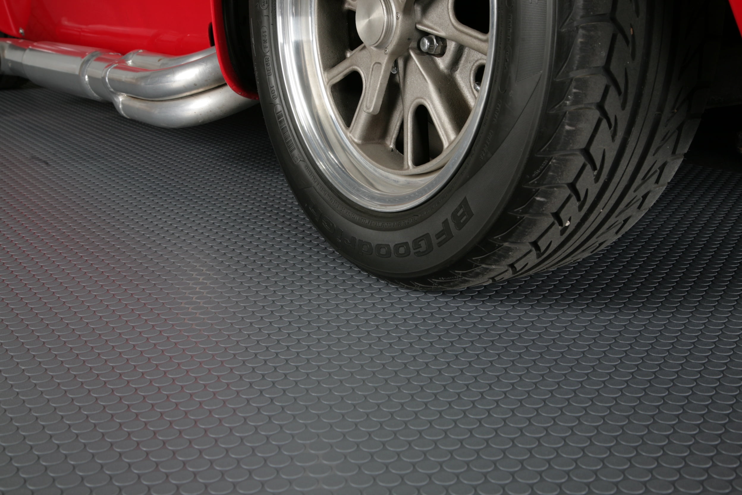 G-Floor 8.5' x 24' Small Coin Vinyl Garage Flooring Cover - Slate Grey